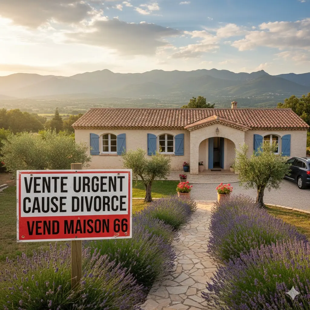 vente urgent cause divorce vend maison 66